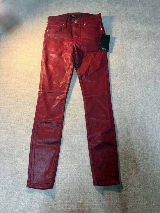 Hudson Denim - Hudson Los Angeles Women's Coated Skinny Jeans in Burgundy Red